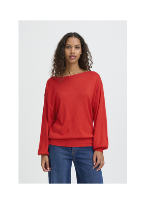 ICHI Mopaz Long Sleeve in Racing Red by ICHI