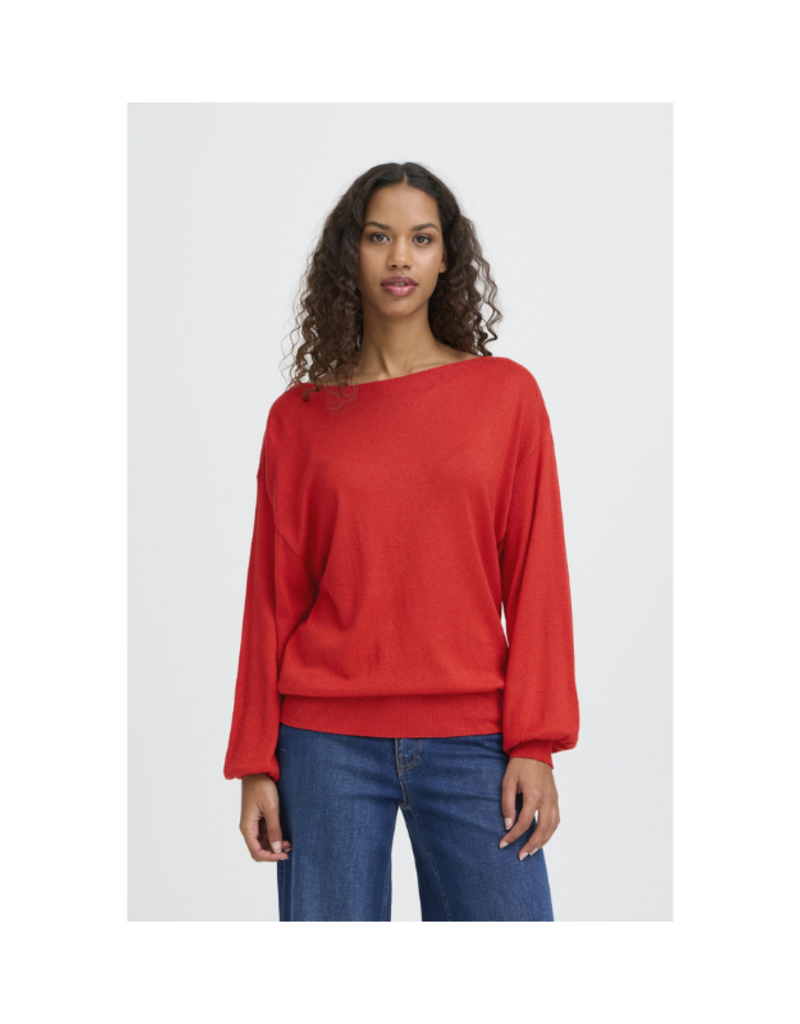 ICHI Mopaz Long Sleeve in Racing Red by ICHI