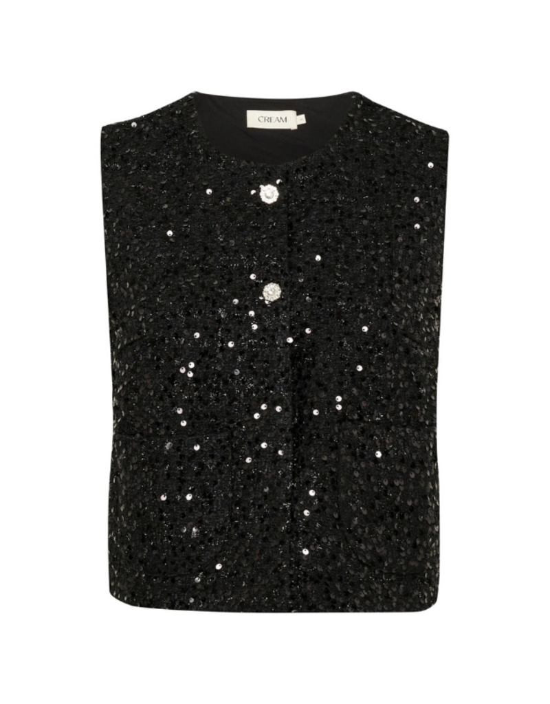 Cream Glimma Vest in Pitch Black by Cream