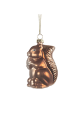 Glass Brown Squirrel Ornament
