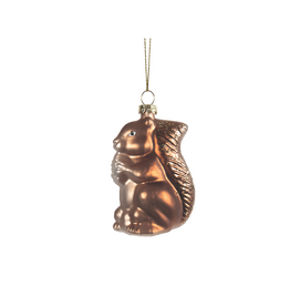 Glass Brown Squirrel Ornament