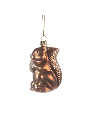 Glass Brown Squirrel Ornament