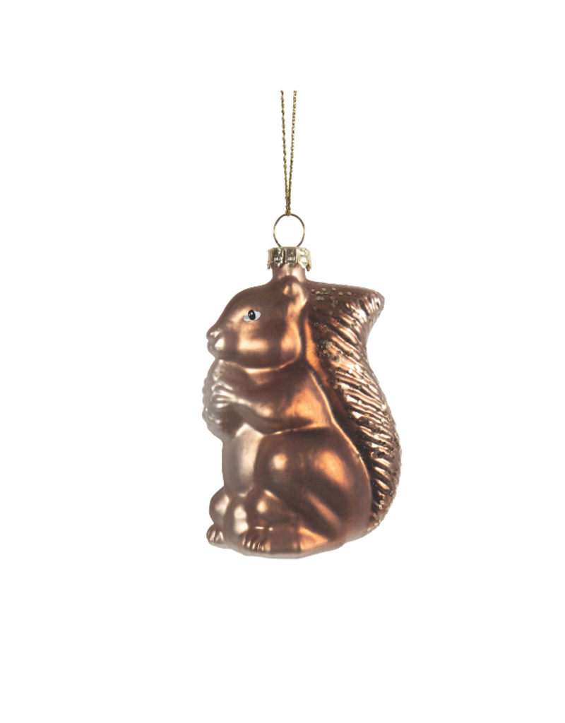 Glass Brown Squirrel Ornament