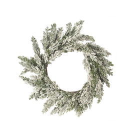 Cypress And Snow Wreath 24"