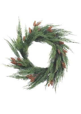 Cedar Wreath with Pinecones