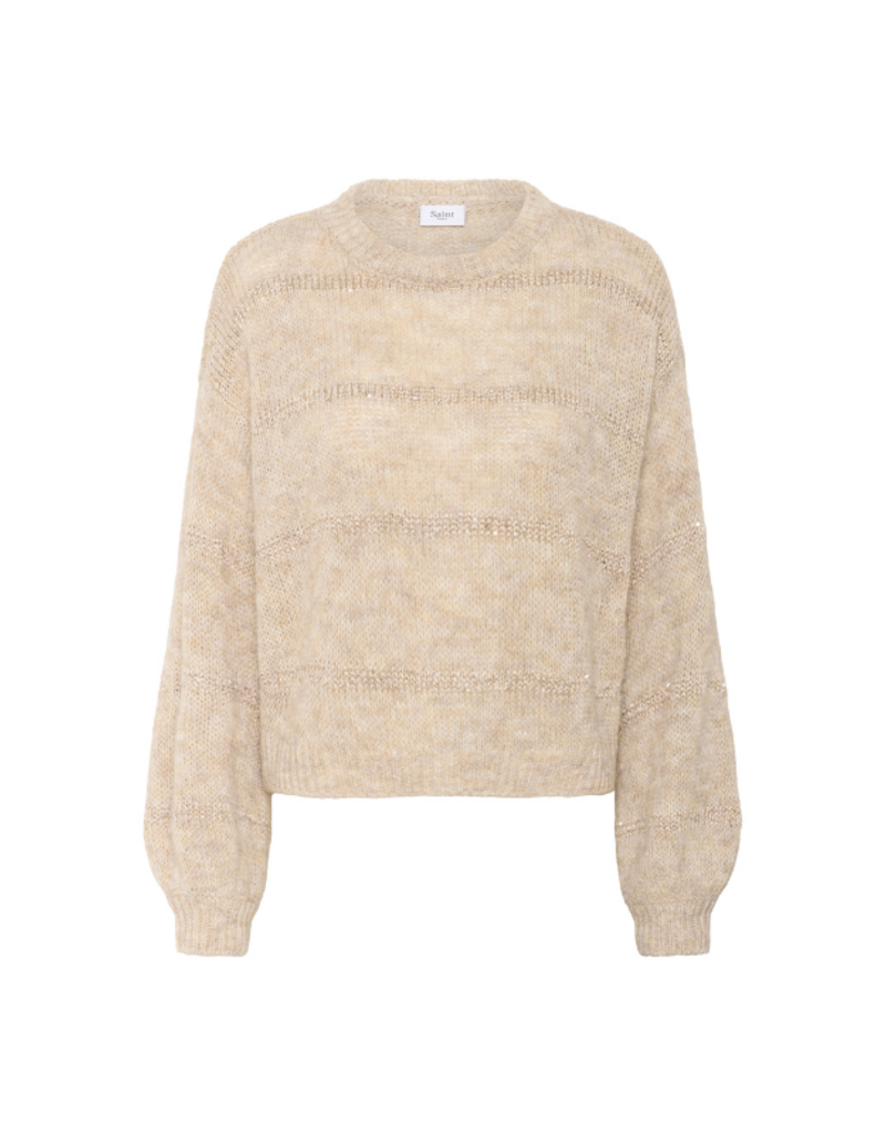 Saint Tropez Norali Pullover in Seedpearl Melange by Saint Tropez