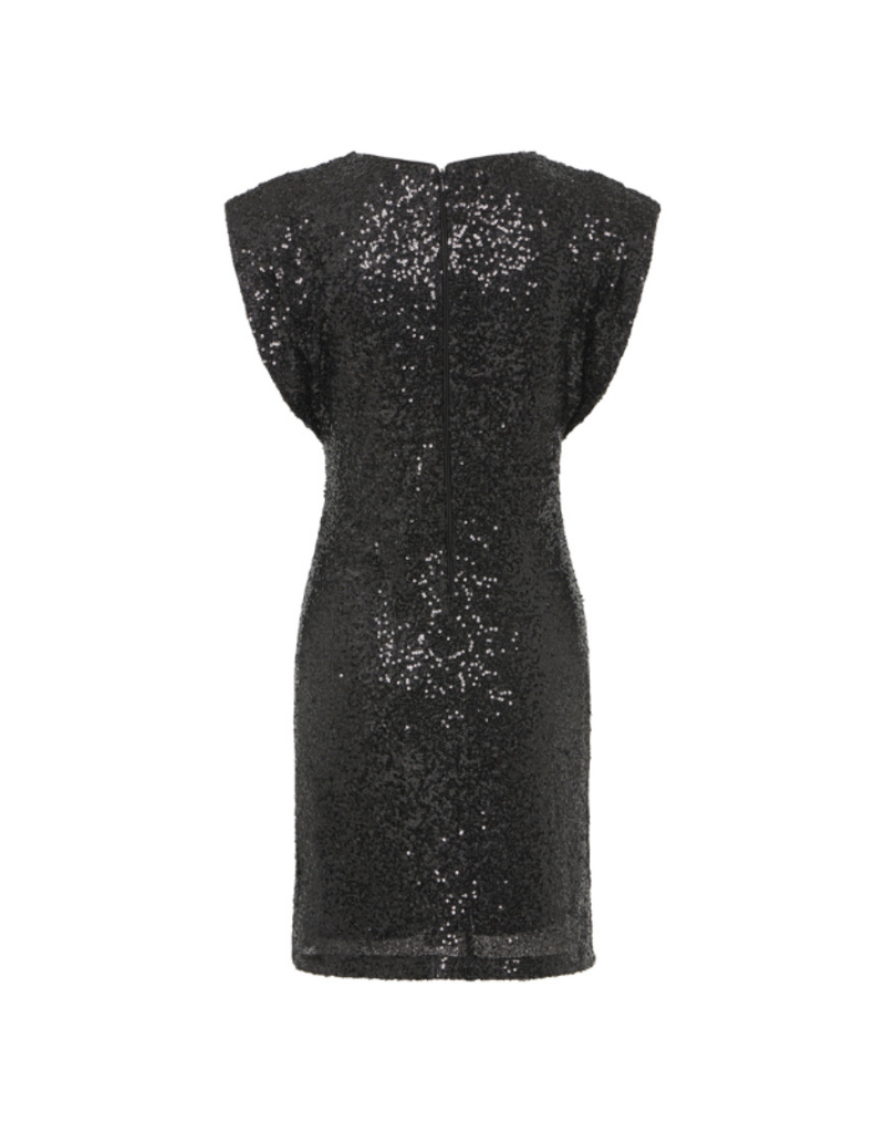 ICHI Fauca Sequin Dress in Black by ICHI