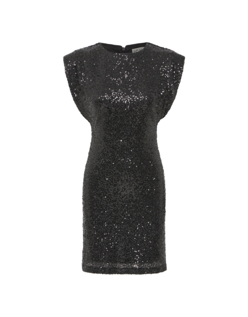 ICHI Fauca Sequin Dress in Black by ICHI
