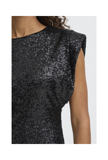 ICHI Fauca Sequin Dress in Black by ICHI