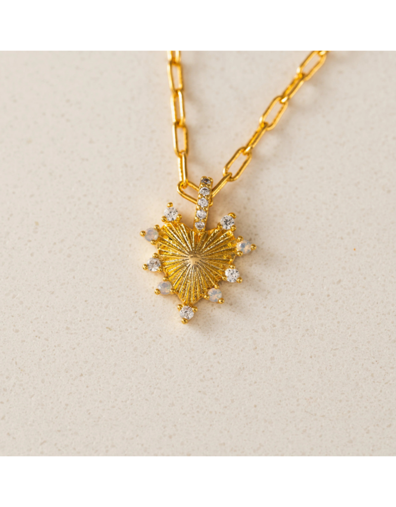 Lover's Tempo Love Token White Opal Heart Necklace by Lover's Tempo