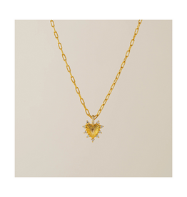 Lover's Tempo Love Token White Opal Heart Necklace by Lover's Tempo