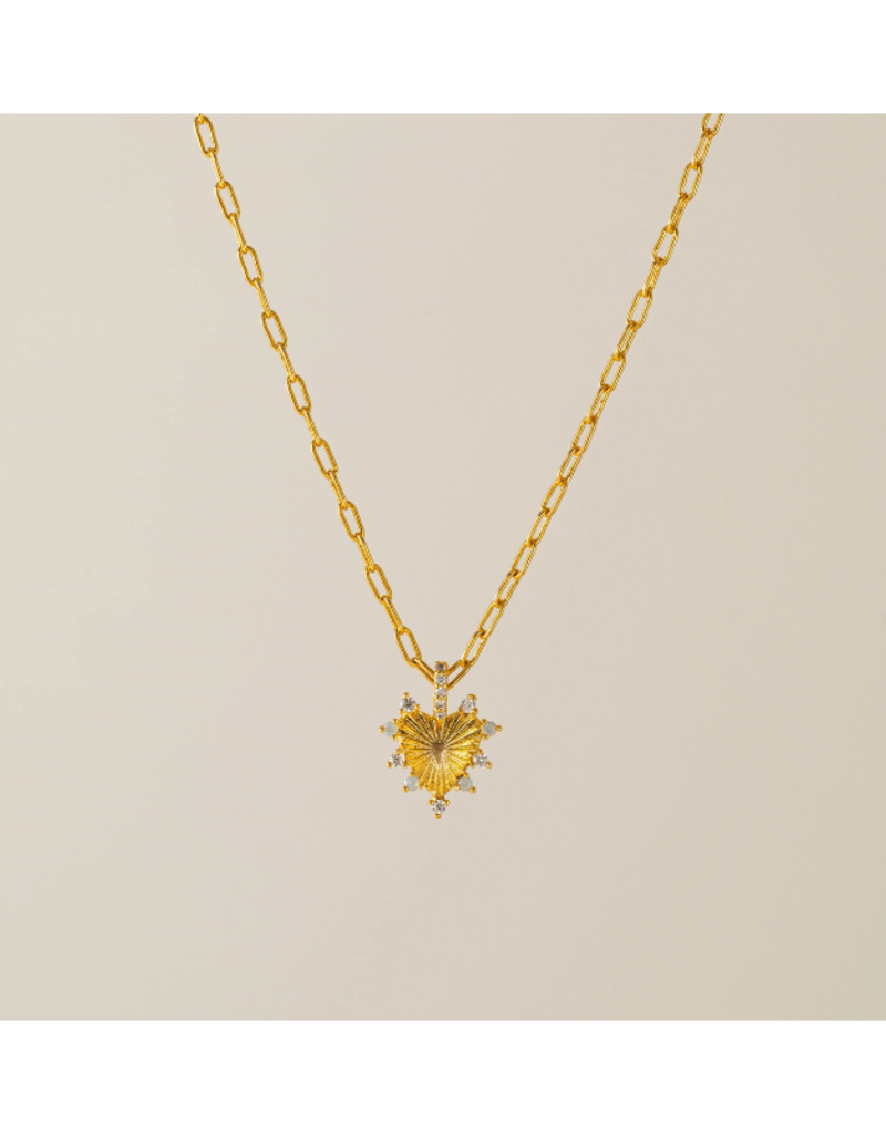 Lover's Tempo Love Token White Opal Heart Necklace by Lover's Tempo