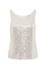 ICHI Fauca Sequin Top in Frosted Almond by ICHI