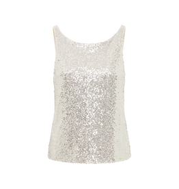 ICHI Fauca Sequin Top in Frosted Almond by ICHI