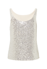 ICHI Fauca Sequin Top in Frosted Almond by ICHI