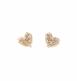 Lover's Tempo Mini Debut Heart Stud Earrings Gold by Lover's Tempo