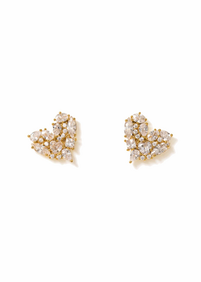 Lover's Tempo Mini Debut Heart Stud Earrings Gold by Lover's Tempo