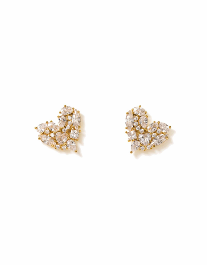 Lover's Tempo Mini Debut Heart Stud Earrings Gold by Lover's Tempo