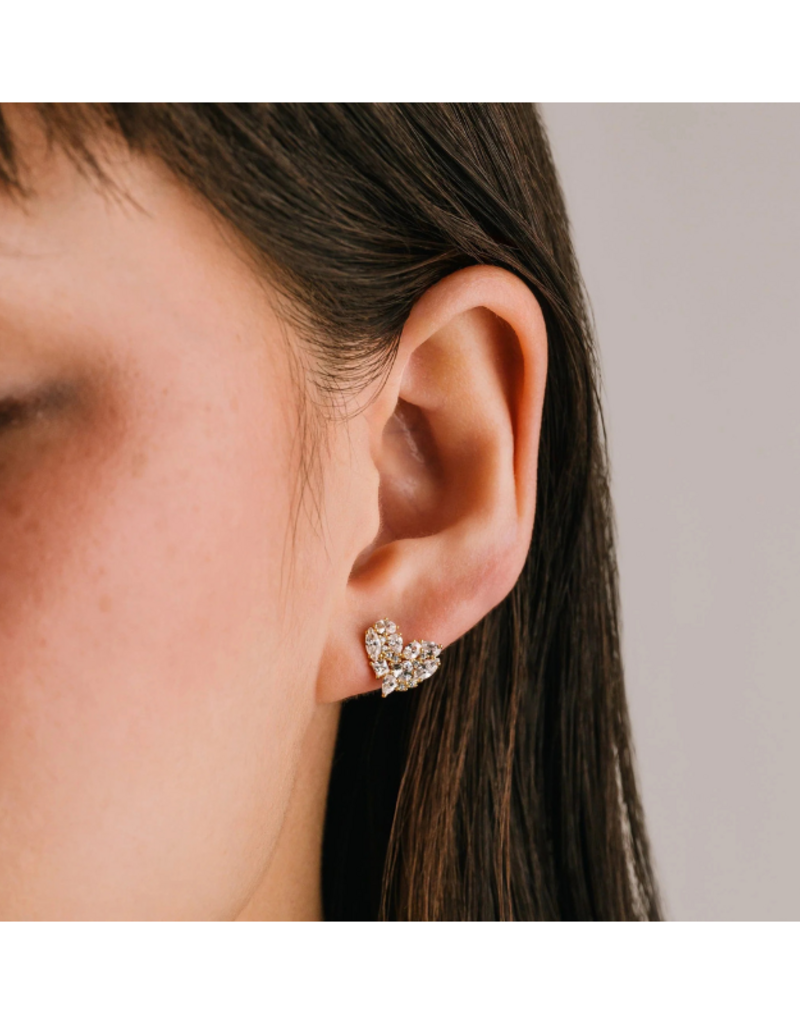 Lover's Tempo Mini Debut Heart Stud Earrings Gold by Lover's Tempo