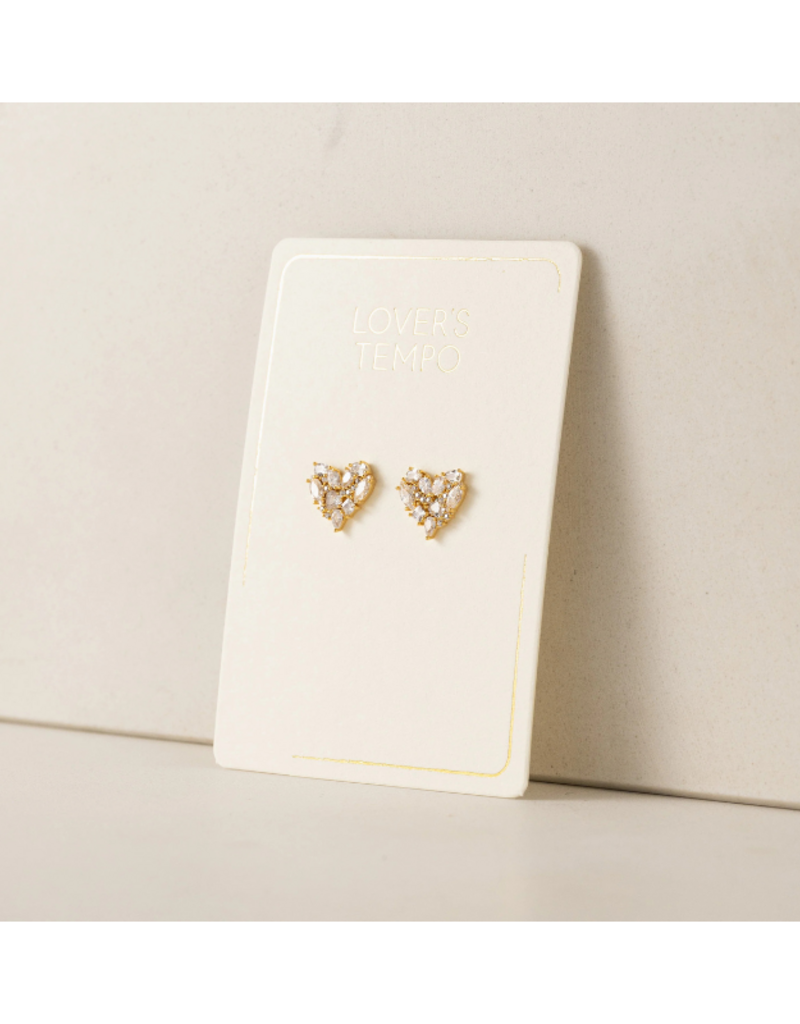 Lover's Tempo Mini Debut Heart Stud Earrings Gold by Lover's Tempo