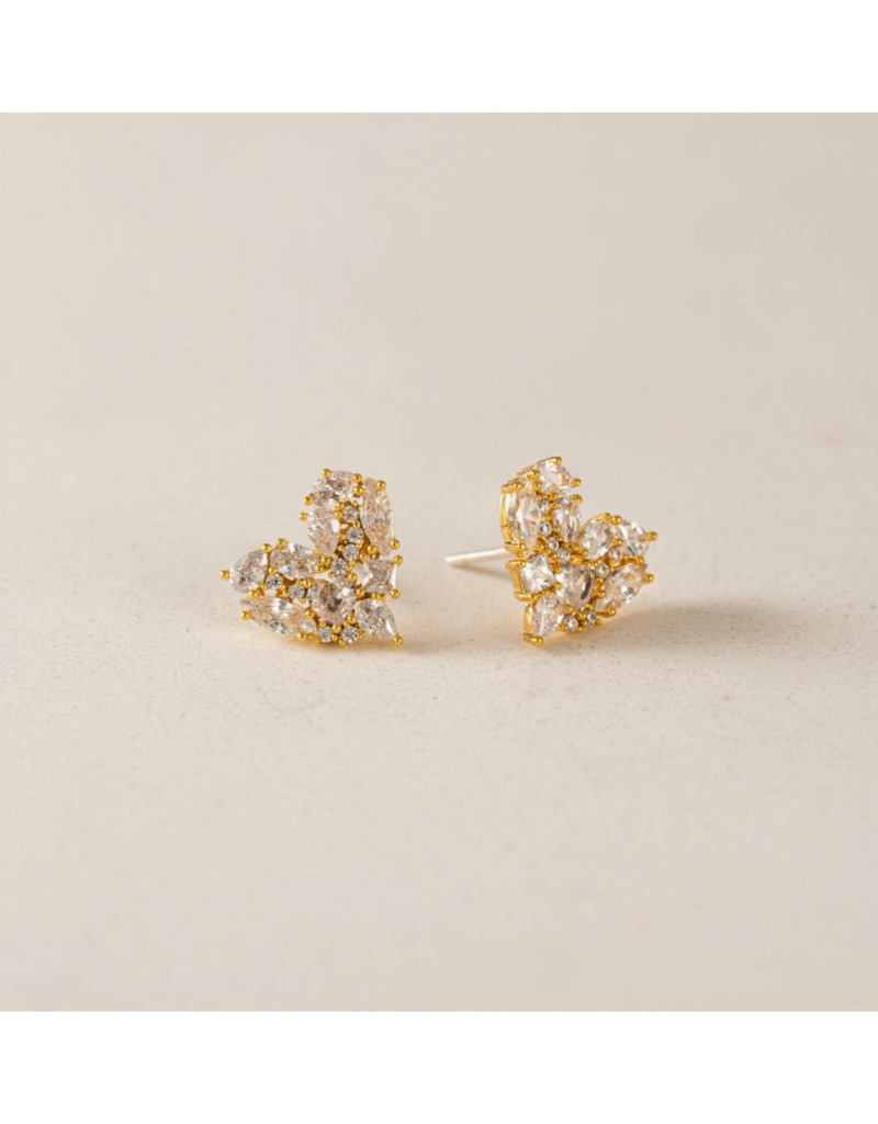 Lover's Tempo Mini Debut Heart Stud Earrings Gold by Lover's Tempo