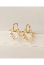Lover's Tempo Chapel Heart Hoop White Opal Earrings by Lover's Tempo