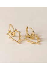 Lover's Tempo Chapel Heart Hoop White Opal Earrings by Lover's Tempo