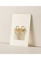 Lover's Tempo Chapel Heart Hoop White Opal Earrings by Lover's Tempo