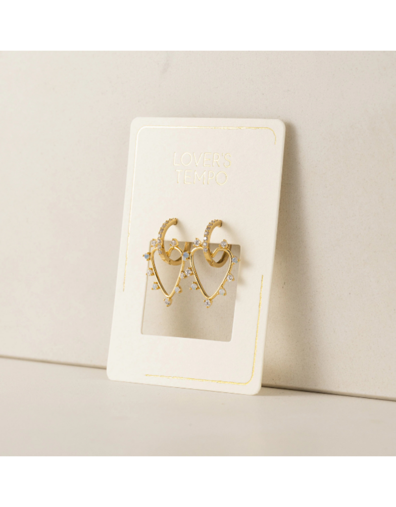 Lover's Tempo Chapel Heart Hoop White Opal Earrings by Lover's Tempo