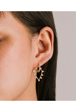 Lover's Tempo Chapel Heart Hoop White Opal Earrings by Lover's Tempo