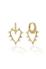 Lover's Tempo Chapel Heart Hoop White Opal Earrings by Lover's Tempo