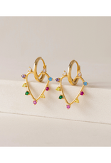 Lover's Tempo Chapel Heart Hoop Earrings Mixed by Lover's Tempo