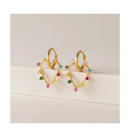 Lover's Tempo Chapel Heart Hoop Earrings Mixed by Lover's Tempo