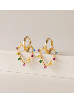 Lover's Tempo Chapel Heart Hoop Earrings Mixed by Lover's Tempo