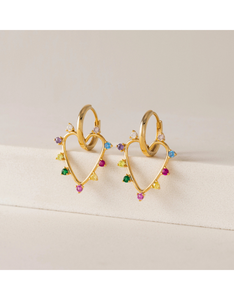 Lover's Tempo Chapel Heart Hoop Earrings Mixed by Lover's Tempo