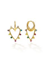 Lover's Tempo Chapel Heart Hoop Earrings Mixed by Lover's Tempo