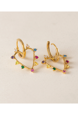 Lover's Tempo Chapel Heart Hoop Earrings Mixed by Lover's Tempo