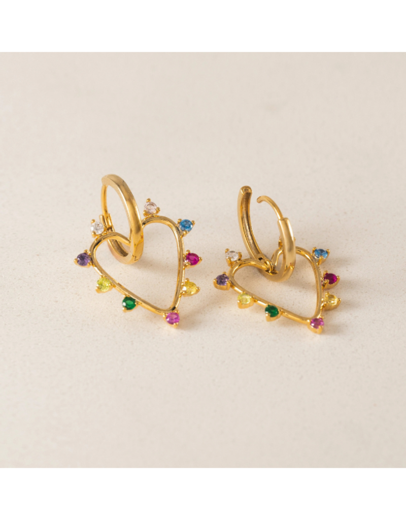 Lover's Tempo Chapel Heart Hoop Earrings Mixed by Lover's Tempo