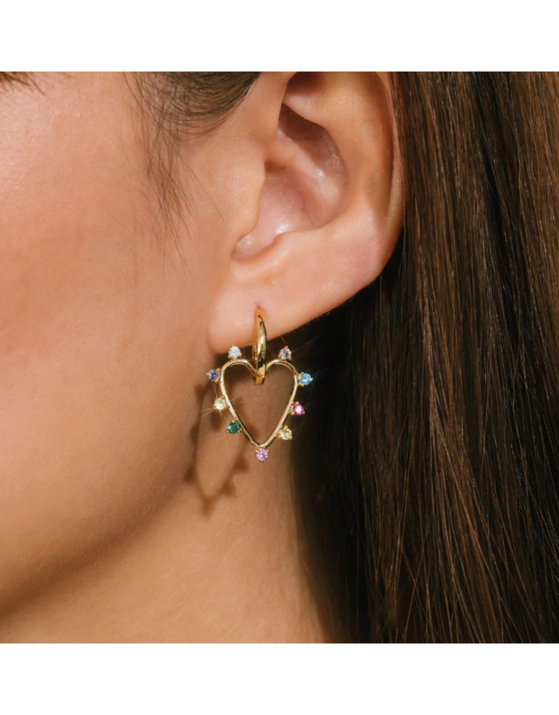 Lover's Tempo Chapel Heart Hoop Earrings Mixed by Lover's Tempo