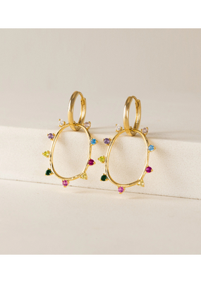 Lover's Tempo Circa Oval Drop Hoop Mixed Earrings by Lover's Tempo