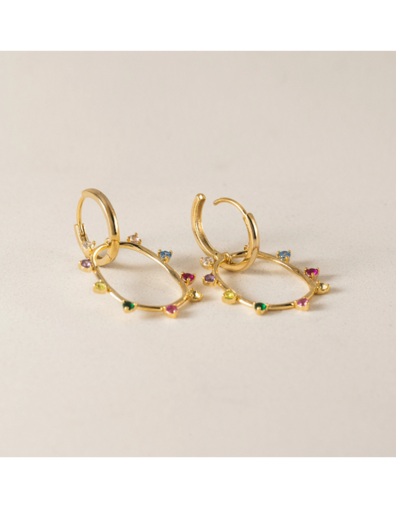 Lover's Tempo Circa Oval Drop Hoop Mixed Earrings by Lover's Tempo
