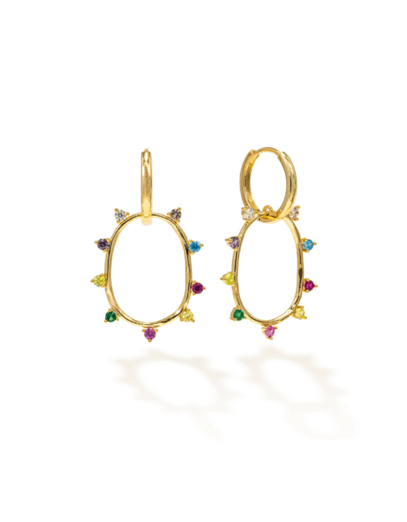 Lover's Tempo Circa Oval Drop Hoop Mixed Earrings by Lover's Tempo