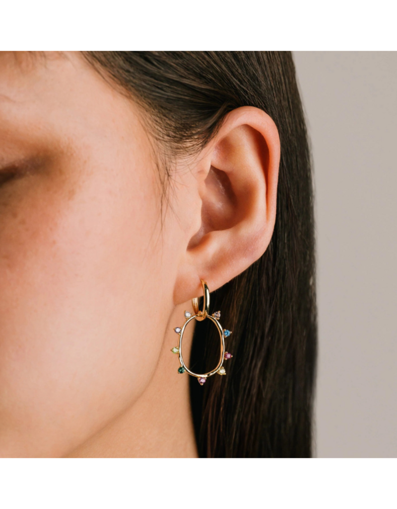 Lover's Tempo Circa Oval Drop Hoop Mixed Earrings by Lover's Tempo