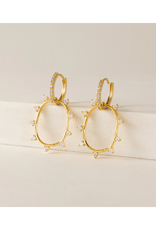 Lover's Tempo Circa Oval Drop Hoop White Opal Earrings by Lover's Tempo