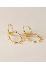 Lover's Tempo Circa Oval Drop Hoop White Opal Earrings by Lover's Tempo