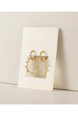 Lover's Tempo Circa Oval Drop Hoop White Opal Earrings by Lover's Tempo