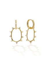 Lover's Tempo Circa Oval Drop Hoop White Opal Earrings by Lover's Tempo
