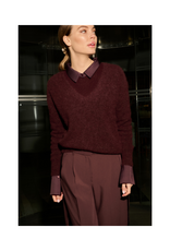 YAYA Fudge Purple Mesh Top With Removeable Cuff & Collar by YAYA