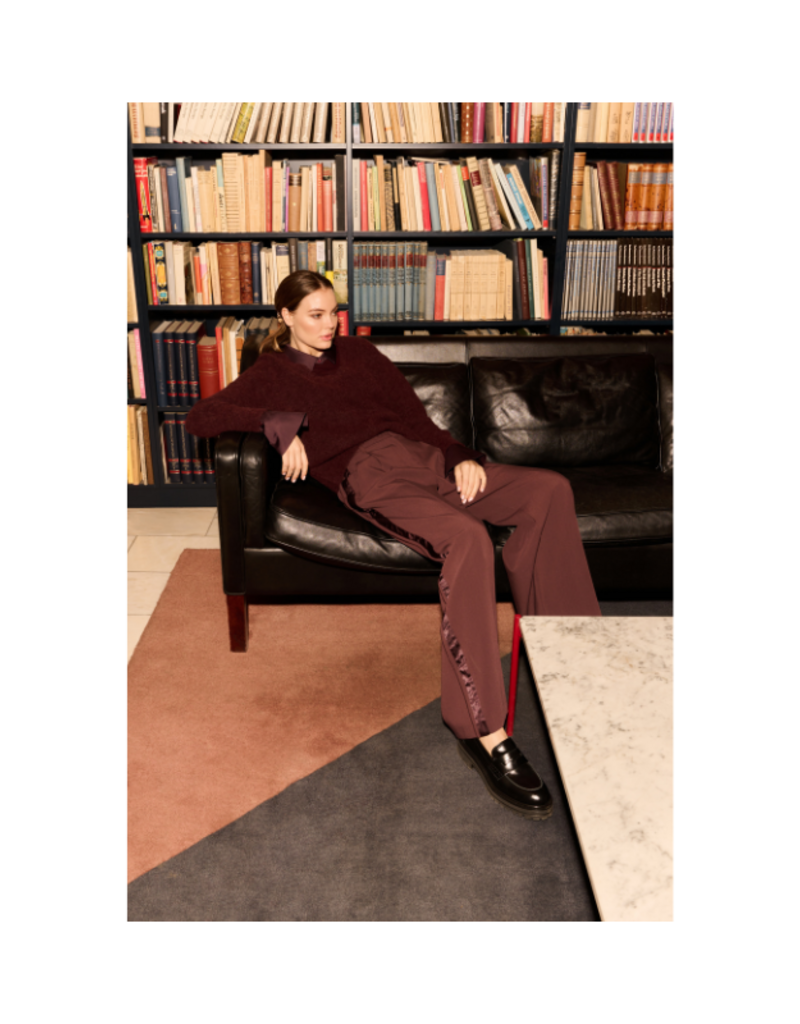 YAYA Fudge Purple Mesh Top With Removeable Cuff & Collar by YAYA