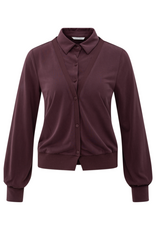 YAYA Jersey Double Layer Blouse in Fudge Purple by YAYA